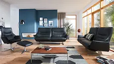 Himolla Sofa Kombination mit großer Sitzfläche mit Möglichkeit zum Liegen 